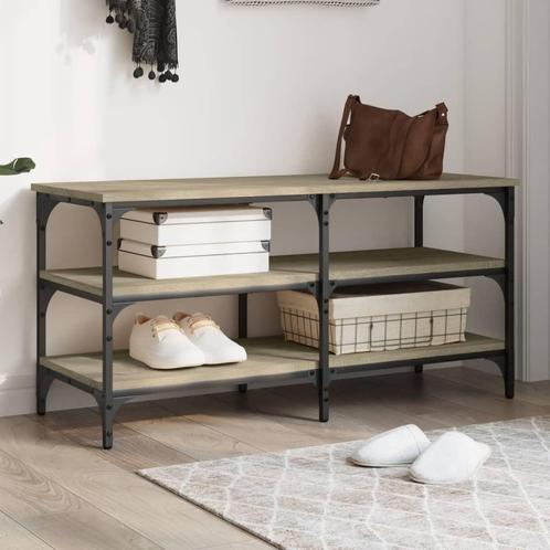 vidaXL Schoenenbankje 100x38,5x49 cm bewerkt hout sonoma, Huis en Inrichting, Banken | Voetenbanken en Poefen, Nieuw, Verzenden
