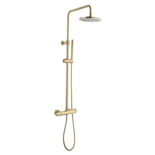 Regendouche Sanilux Opbouw 20 cm Met Staafdouchekop Goud, Doe-het-zelf en Verbouw, Sanitair, Kraan, Nieuw, Ophalen of Verzenden