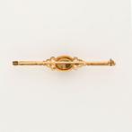 Zonder Minimumprijs - Broche - 14 karaat Geel goud - Granaat, Sieraden, Tassen en Uiterlijk, Antieke sieraden