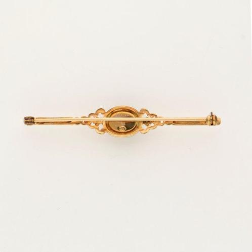 Zonder Minimumprijs - Broche - 14 karaat Geel goud - Granaat, Sieraden, Tassen en Uiterlijk, Antieke sieraden