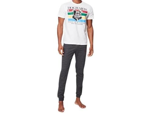 Heren pyjama - Katoen - Harry Potter - Wit/Antraciet, Kleding | Heren, Pyjama's, Verzenden