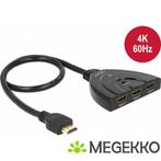 Delock 18600 HDMI UHD Switch 3 x HDMI in > 1 x HDMI uit 4K, Computers en Software, Netwerk switches, Verzenden, Nieuw