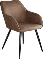 2dekans | tectake® - Stoel Marilyn stof bruin / zwart SKU:, Ophalen of Verzenden, Zo goed als nieuw, Bruin