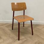 Tweedehands schoolstoel zithoogte 43 cm, licht beuken - rood, Huis en Inrichting, Stoelen, Ophalen of Verzenden, Gebruikt, Hout