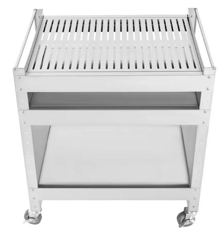 BBQ Trolley van RVS – 3 Lagen & Wielen, Voor Buiten Grillen, Huis en Inrichting, Keuken | Keukenelementen, Nieuw, Verzenden