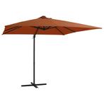 vidaXL Zweefparasol met LED-verlichting 250x250 cm, Verzenden, Nieuw, 2 tot 3 meter, Zweefparasol