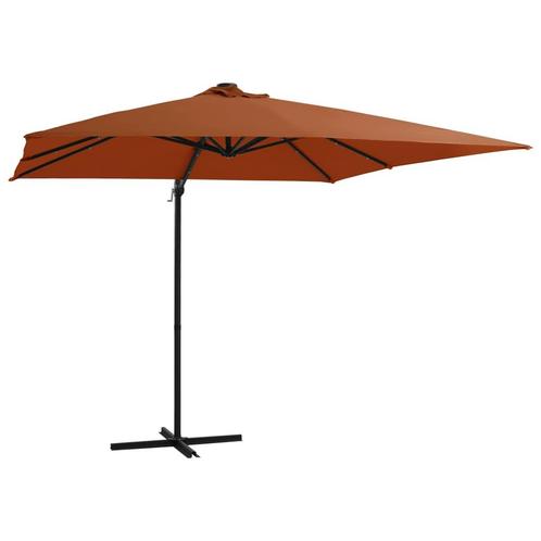 vidaXL Zweefparasol met LED-verlichting 250x250 cm, Tuin en Terras, Parasols, Zweefparasol, Nieuw, 2 tot 3 meter, Verzenden