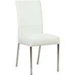 Leren eetkamerstoel Real - Toledo Bianco (gebroken wit) -, Huis en Inrichting, Stoelen, Wit, Nieuw, Ophalen of Verzenden, Eén