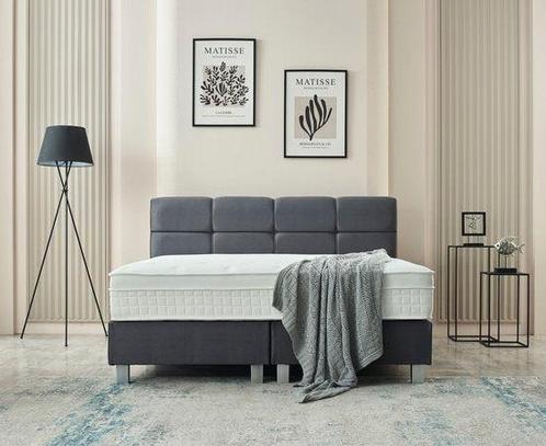 Boxspring Vida 160x200 antraciet, Huis en Inrichting, Slaapkamer | Boxsprings, Overige kleuren, Nieuw, Verzenden