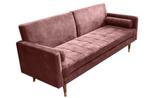 Moderne slaapbank COUTURE 196cm oudroze microvelours 3-zits, Huis en Inrichting, Slaapkamer | Slaapbanken, Ophalen of Verzenden