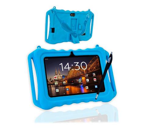 AngelTech Kindertablet Slim – 3+4GB RAM – 64+64GB – Blauw, Computers en Software, Android Tablets, 7 inch of minder, 64 GB, Wi-Fi