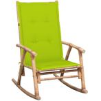 vidaXL Schommelstoel met kussen bamboe, Verzenden, Nieuw, Hout