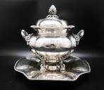 LARGE with birds. - Tureen - .833 zilver