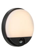 Lucide HUPS Ronde Wandlamp Binnen/Buiten 10W Sensor Zwart, Verzenden, Nieuw, Kunststof