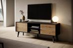 TV-Meubel mat zwart 154x39x56 greeploos, Huis en Inrichting, Kasten | Televisiemeubels, Overige materialen, Verzenden, 150 tot 200 cm