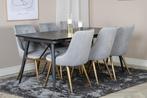Eetkamerstoel - Rijk - Lichtgrijs - Fluweel - Jörn, Huis en Inrichting, Stoelen, Verzenden, Nieuw