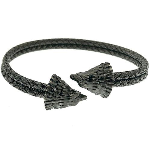 Zilveren bewerkte klemarmband met adelaarskop | Ø 58,5 cm, Sieraden, Tassen en Uiterlijk, Armbanden, Zilver, Gebruikt, Zilver