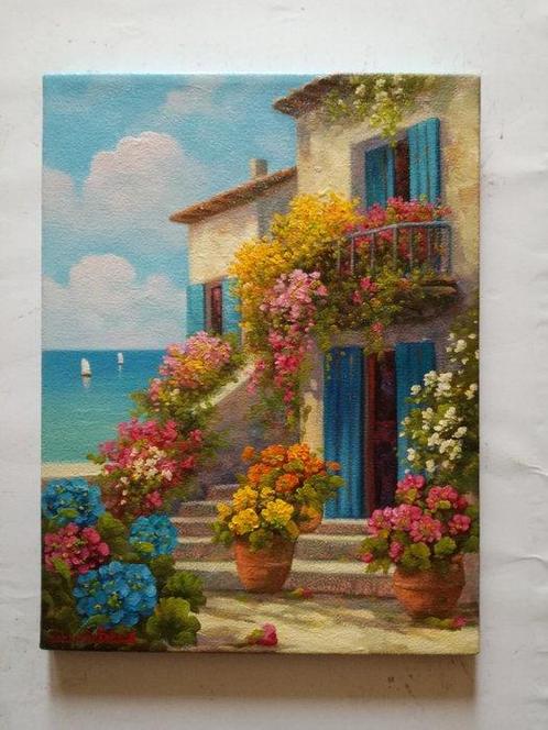 Gabriele Fabris (1958) - Angolo mediterraneo, Antiek en Kunst, Kunst | Schilderijen | Klassiek