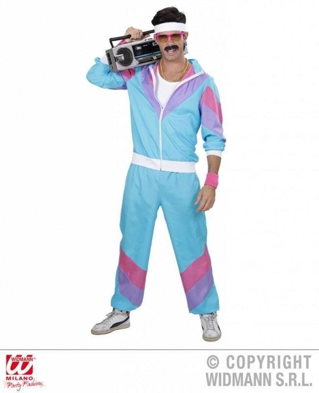 Trainingspak Blauw Jaren 80 - M, Kleding | Dames, Carnavalskleding en Feestkleding, Verzenden