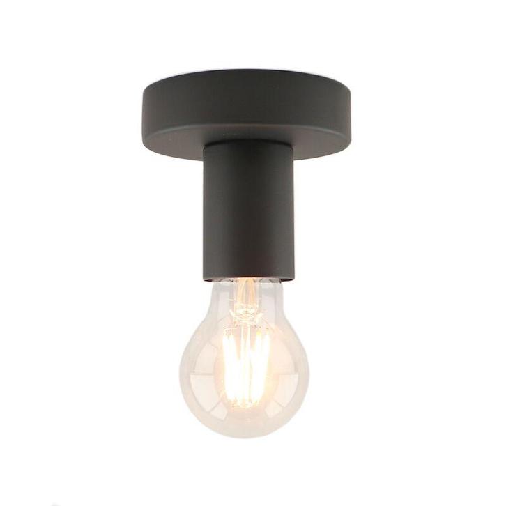 Plafondfitting Rami zwart, E27, Huis en Inrichting, Lampen | Plafondlampen, Nieuw, Metaal, Ophalen of Verzenden