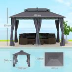 TRUUSK Pavillon Mit Doppeldach, Solar-LED, 4x3 M Wasserabwei, Tuin en Terras, Verzenden, Nieuw
