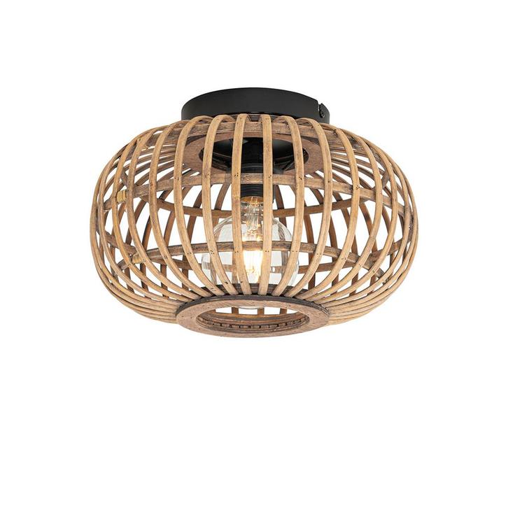 Oosterse plafondlamp zwart met bamboe - Amira, Huis en Inrichting, Lampen | Plafondlampen, Nieuw, Verzenden