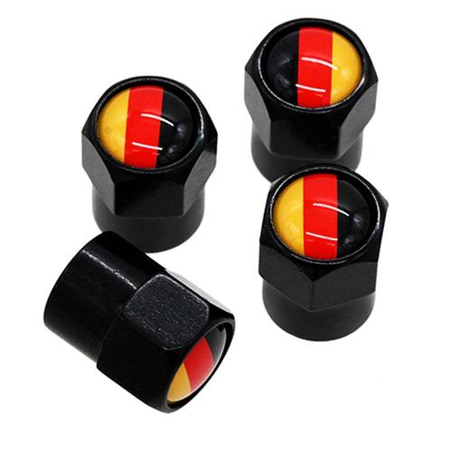 TT-products ventieldoppen aluminium Duitse vlag zwart 4, Auto diversen, Auto-accessoires, Ophalen of Verzenden