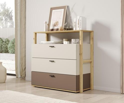 Kinderladekast - Beige - 98x40x90 - 3 lades opbergkast, Huis en Inrichting, Kasten | Ladekasten, 25 tot 50 cm, Nieuw, 50 tot 100 cm