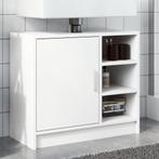 vidaXL Wastafelkast 63x29x55 cm bewerkt hout wit, Verzenden, Nieuw, Minder dan 100 cm