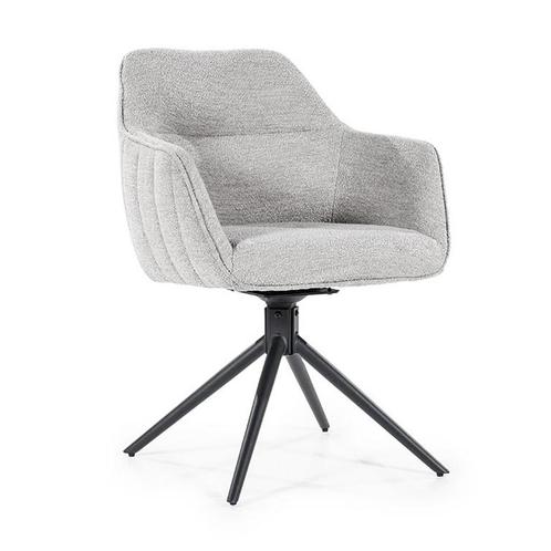 *WOONWINKEL* Eleonora Jeff Draaibare Eetstoel Met Armleuning, Huis en Inrichting, Stoelen, Grijs, Nieuw, Verzenden