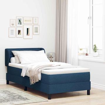 vidaXL Boxspringbed met matras met matras Blauw 90 x 190 cm beschikbaar voor biedingen