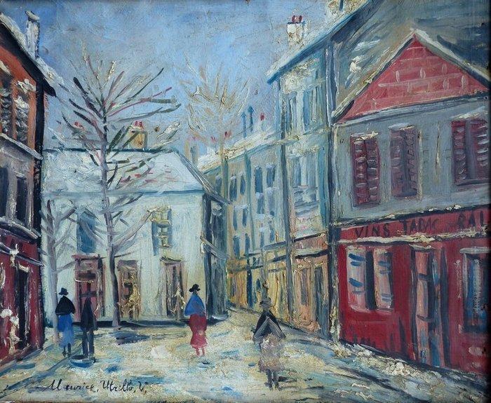 Suiveur de Maurice Utrillo - Montmartre sous la neige, Antiek en Kunst, Kunst | Schilderijen | Klassiek