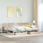 vidaXL Slaapbank met onderschuifbed en lades zonder matras, Huis en Inrichting, Eenpersoons, Bruin, Verzenden, Nieuw