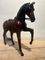 Beeld, Vintage lederen paard - 30 cm - Leder