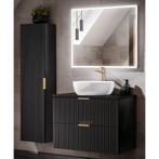 Badkamermeubel Polaris Uno Zwart 80CM (Badkamermeubels), Ophalen of Verzenden, Nieuw