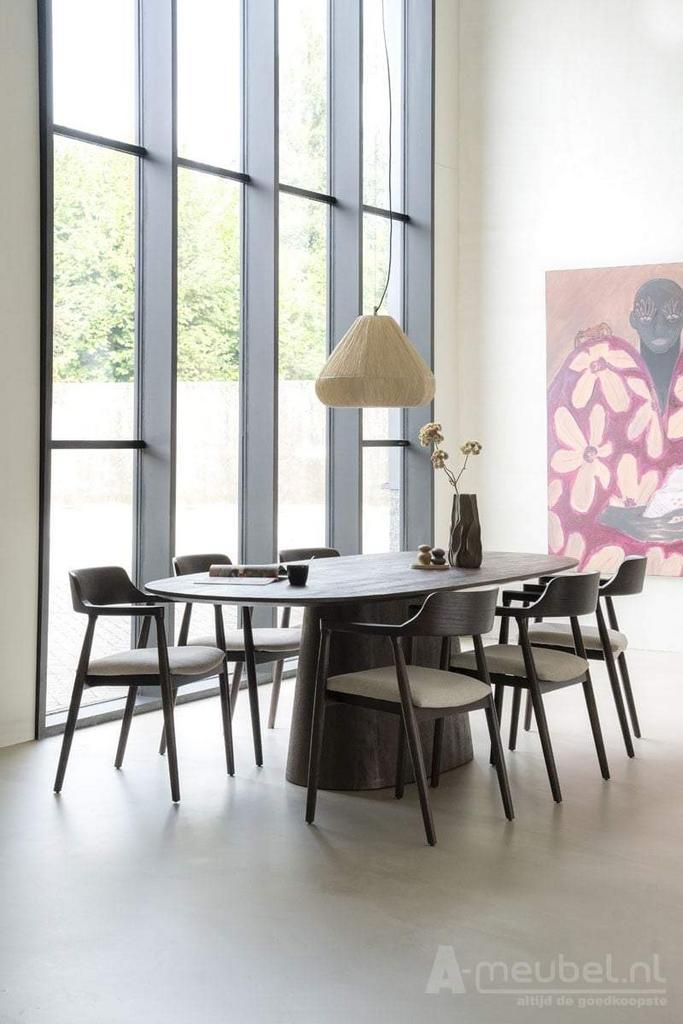 Eettafel Aron ovaal 200x110 - Bruin - 95668 - eettafel, Huis en Inrichting, Tafels | Eettafels, Nieuw, Overige materialen