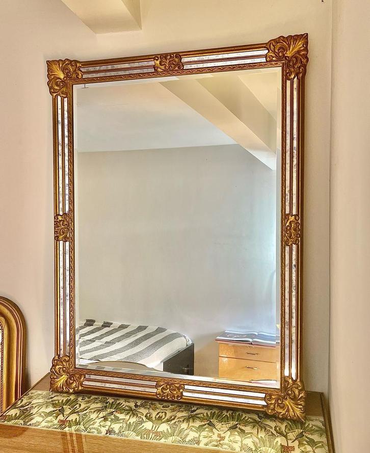 Weelderige vintage DeKnudt spiegel 120x90cm, Antiek en Kunst, Antiek | Spiegels, Ophalen of Verzenden