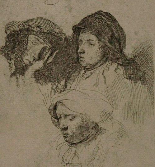 Rembrandt Harmensz. Van Rijn (1606-1669) - Three Heads of, Antiek en Kunst, Antiek | Overige Antiek