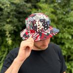 Bucket hat / Vissershoedje met Afrikaanse print - Rode vorme, Kleding | Heren, Ophalen of Verzenden, Nieuw