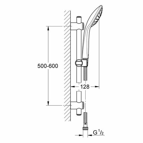 Vitalio Joy Mono Doucheset (Handdouche Ø 11 Cm, Glijstang 60, Doe-het-zelf en Verbouw, Sanitair, Ophalen of Verzenden