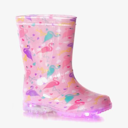 Kinder regenlaarzen flamingo met lichtjes maat 33, Kleding | Dames, Schoenen, Nieuw, Verzenden