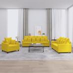vidaXL 3-delige Loungeset met kussens fluweel geel, Verzenden, 150 tot 200 cm, Nieuw, Stof