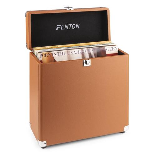 Fenton RC30 platenkoffer voor ruim 30 platen - Bruin, Muziek en Instrumenten, Dj-sets en Draaitafels, Nieuw, Verzenden