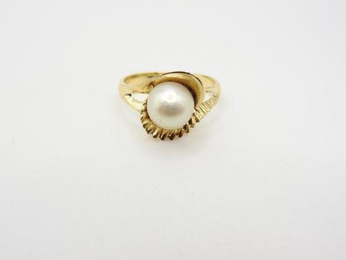 Ring - 18 karaat Geel goud Parel, Sieraden, Tassen en Uiterlijk, Ringen