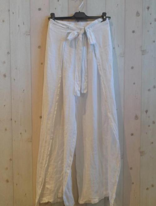 Linnen broek met zij stukken - elastische talie - strikje -, Kleding | Dames, Tops
