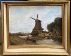 W.G.F Jansen (1871-1949) - Landschap met molen, Antiek en Kunst, Kunst | Schilderijen | Klassiek