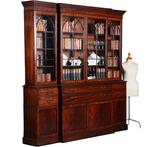 Grote breakfront boekenkast of bibliotheekkast ca 1910 met 8, Ophalen of Verzenden