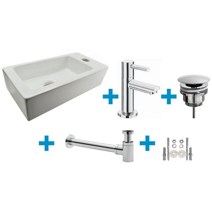 Wiesbaden Fonteinset Rhea S Mini met Fontein Rechts - Glans, Doe-het-zelf en Verbouw, Sanitair, Nieuw, Ophalen of Verzenden