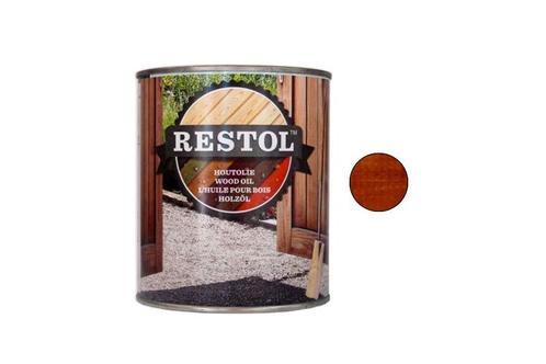 Restol Restol houtolie zijdeglans transparant 1 liter, bruin, Doe-het-zelf en Verbouw, Verf, Beits en Lak, Nieuw, Verzenden