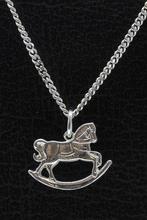 Zilveren Hobbelpaard ketting hanger, Verzenden, Nieuw